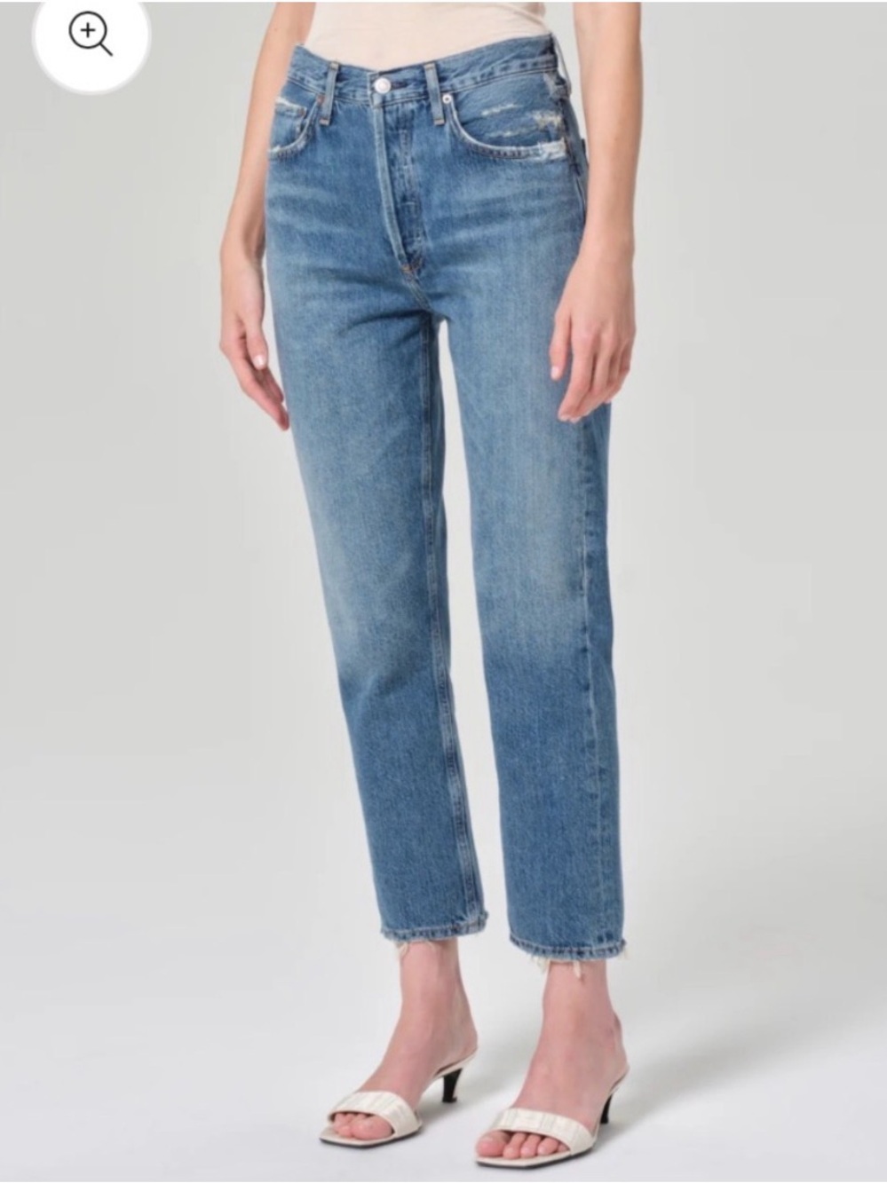 Agolde High Rise Straight Crop Jeans